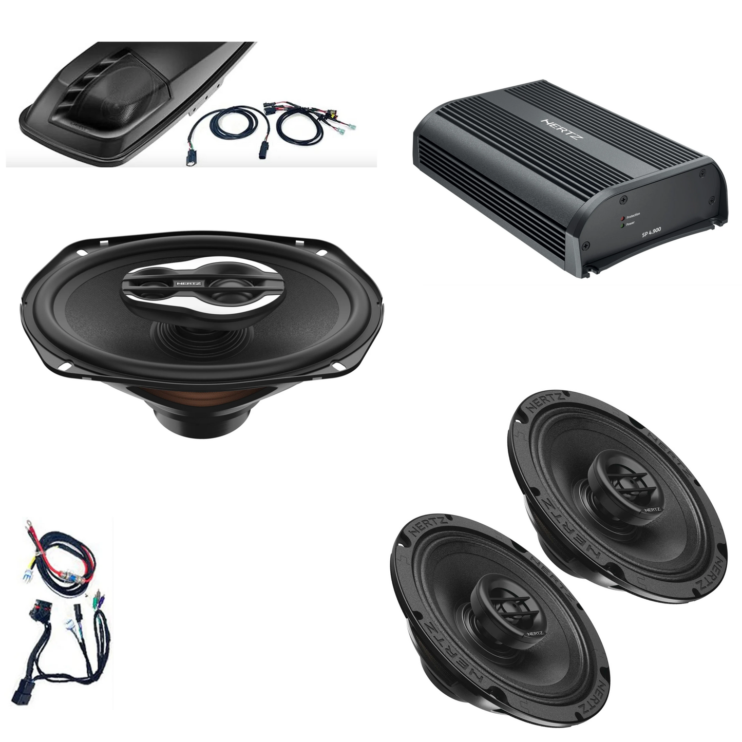Hertz HSP3-13 1998-2013 Harley Davidson Plug and Play 4 Speaker Kit with Saddlebag 6x9 kit