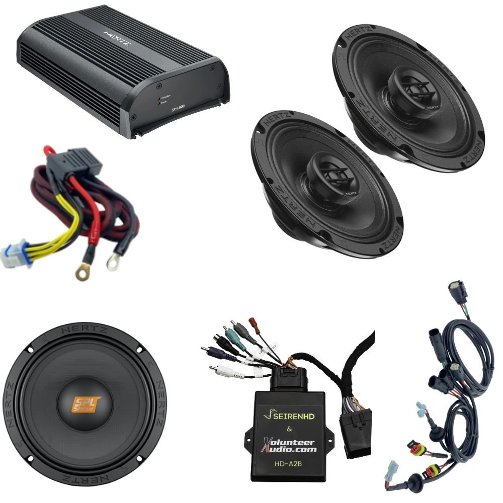 Hertz HSP2-24 A2B 2024 Harley Davidson Plug and Play 4 Speaker Kit for Bikes with Touring Packs