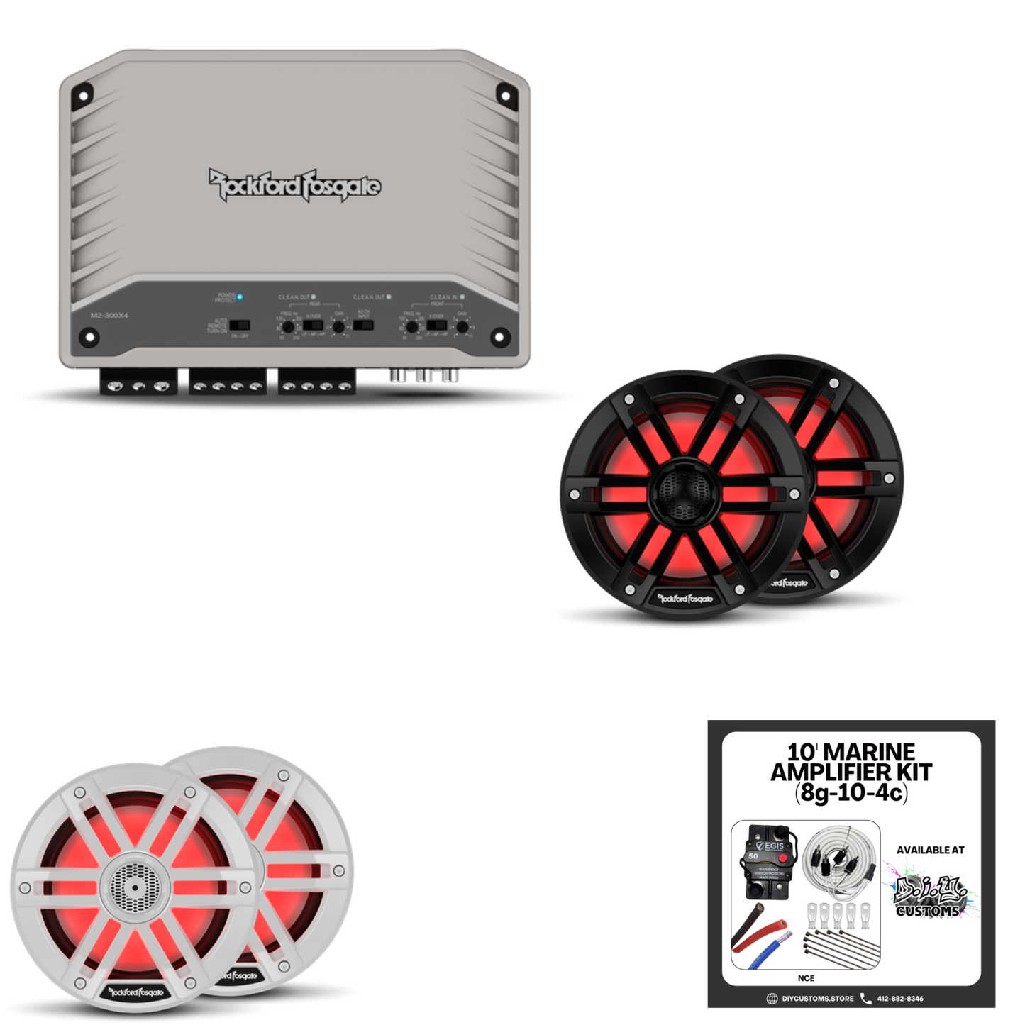 Rockford Fosgate 300w Marine Speaker Bundle - View 1