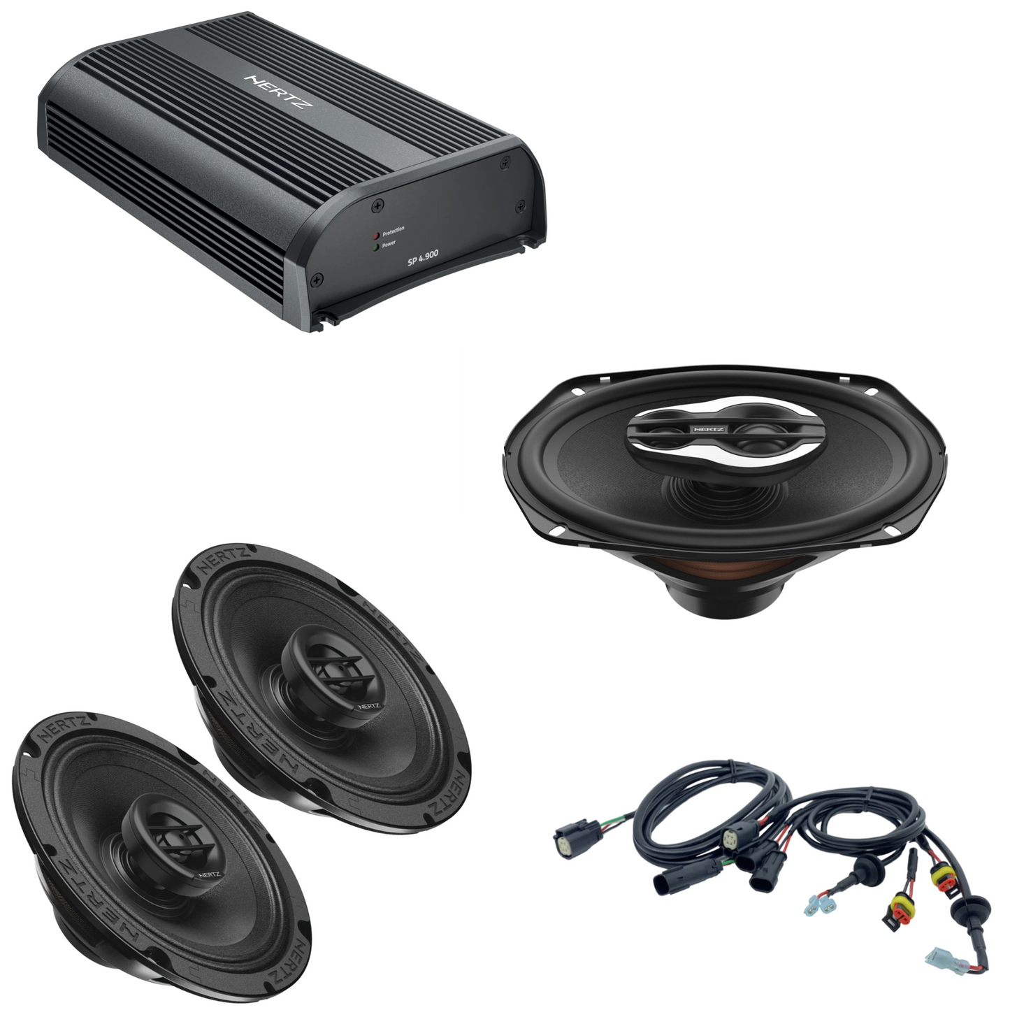 Hertz HSP3-14 2014-2023 Harley Davidson Plug and Play 4 Speaker Kit with Saddlebag 6x9 kit