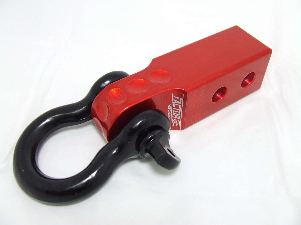 Factor 55 - 00020-01 - Winch Shackle - HitchLink 2.0 Reciever Shackle Mount 2 Inch Receivers Red