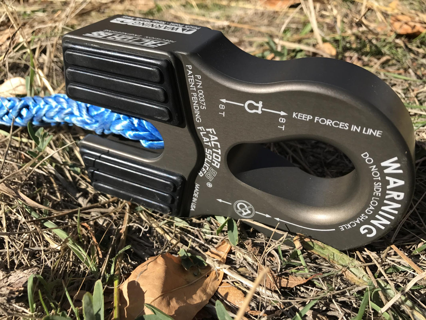 Factor 55 - 00375-06 - Winch Shackle - Winch Line Shackle Mount Splice On Foldable Gray