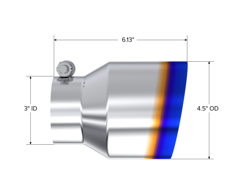 MBRP T5180BE Armor Pro Burnt End Exhaust Tip, 3-Inch Inlet, 4.5-Inch Outlet