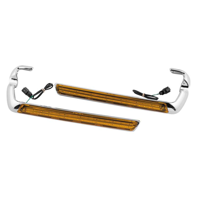 Letric Lighting Saddlebag Side Marker LED Chrome/Amber - letLLC-SSML-01