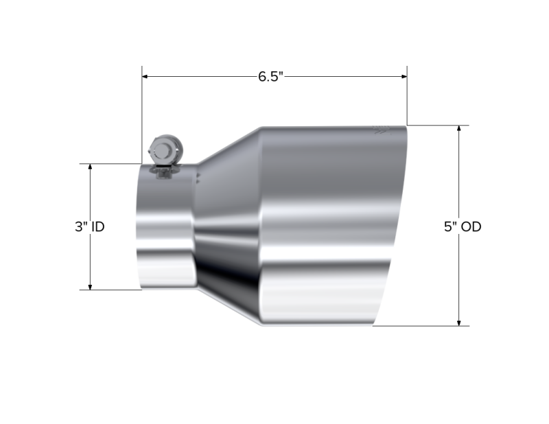 MBRP T5184 Armor Pro Universal Exhaust Tip, 3-Inch Inlet, 5-Inch Outlet, Angle Cut