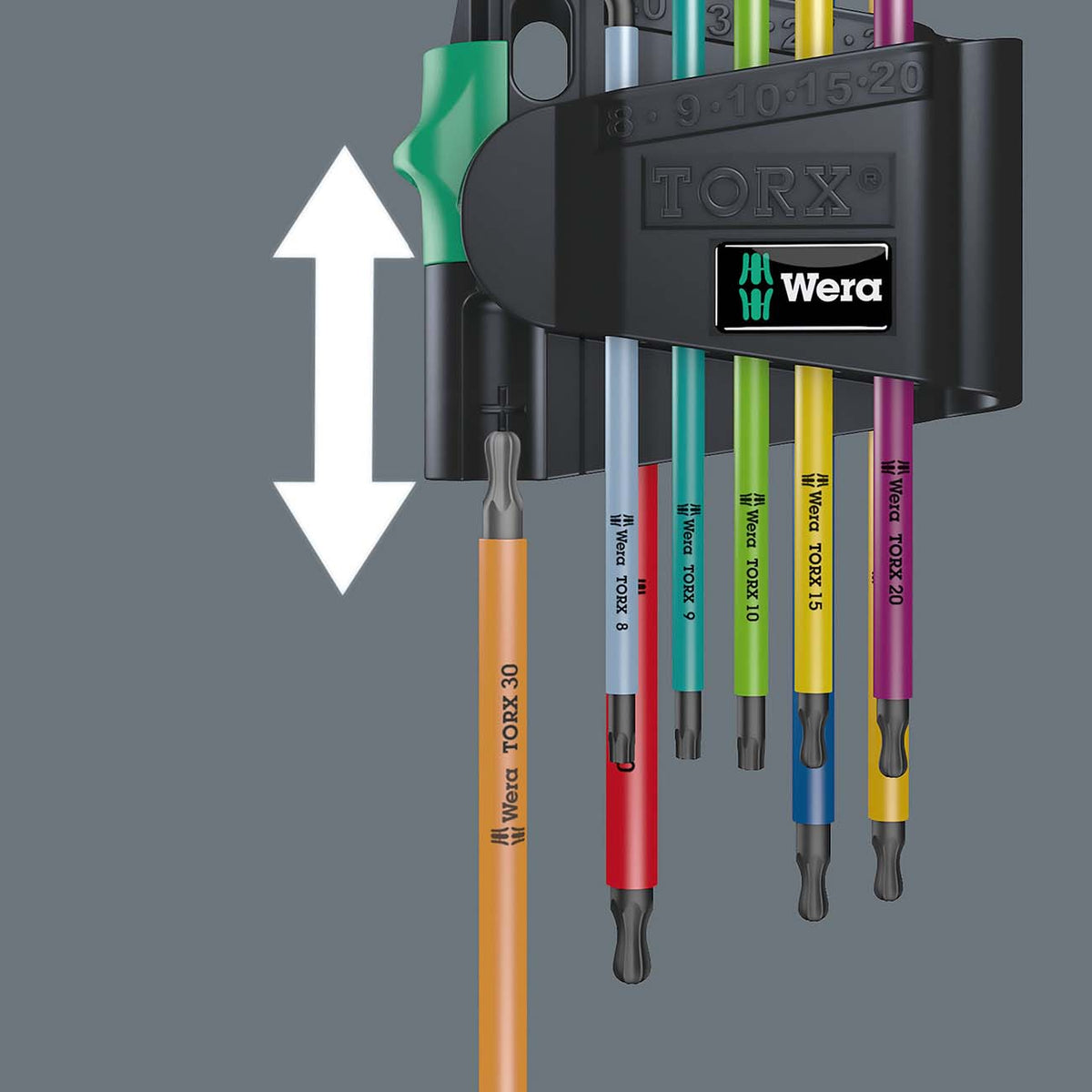 Wera TORX-BO Tamper-Proof BlackLaser Long Shaft L-Key Set, 9-Piece