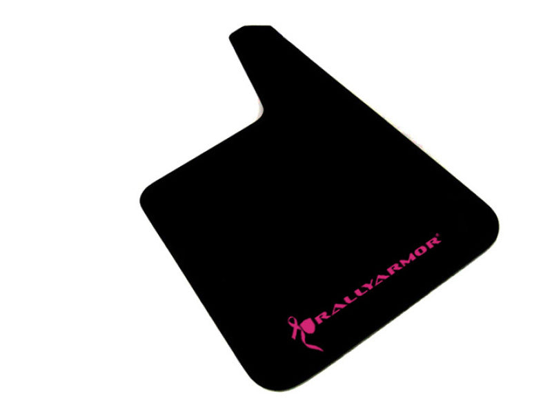 Rally Armor Longer Universal fitment (no hardware) Basic Plus Black Mud Flap w/ Black Logo