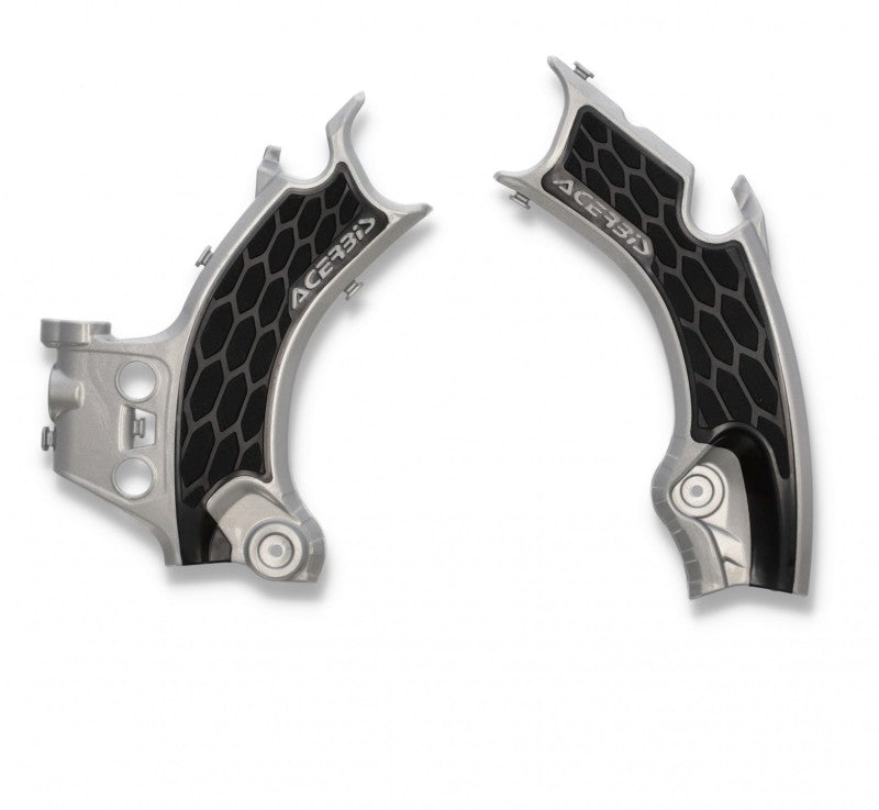 Acerbis X-Grip Frame Guards for 2021–2023 Honda CRF250R and CRF450R Models, Silver/Black