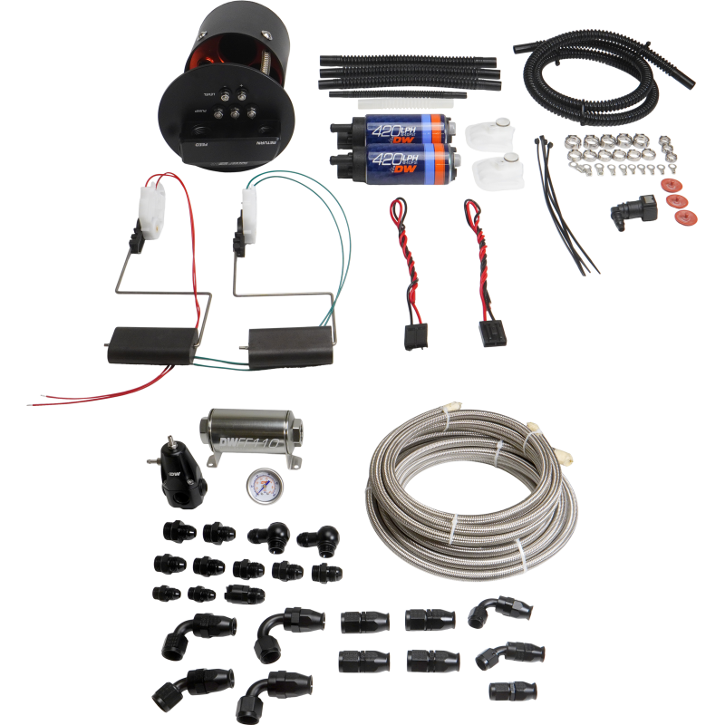 DeatschWerks DWK9-421-629-7070 BMW 3-Series E36/E46 X2 Fuel Module with DW420 Pumps and PTFE Plumbing Kit