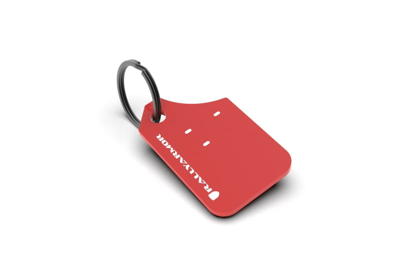 Rally Armor ralRAKEYCHNRED Mini UR Mud Flap Keychain - Red with White Logo