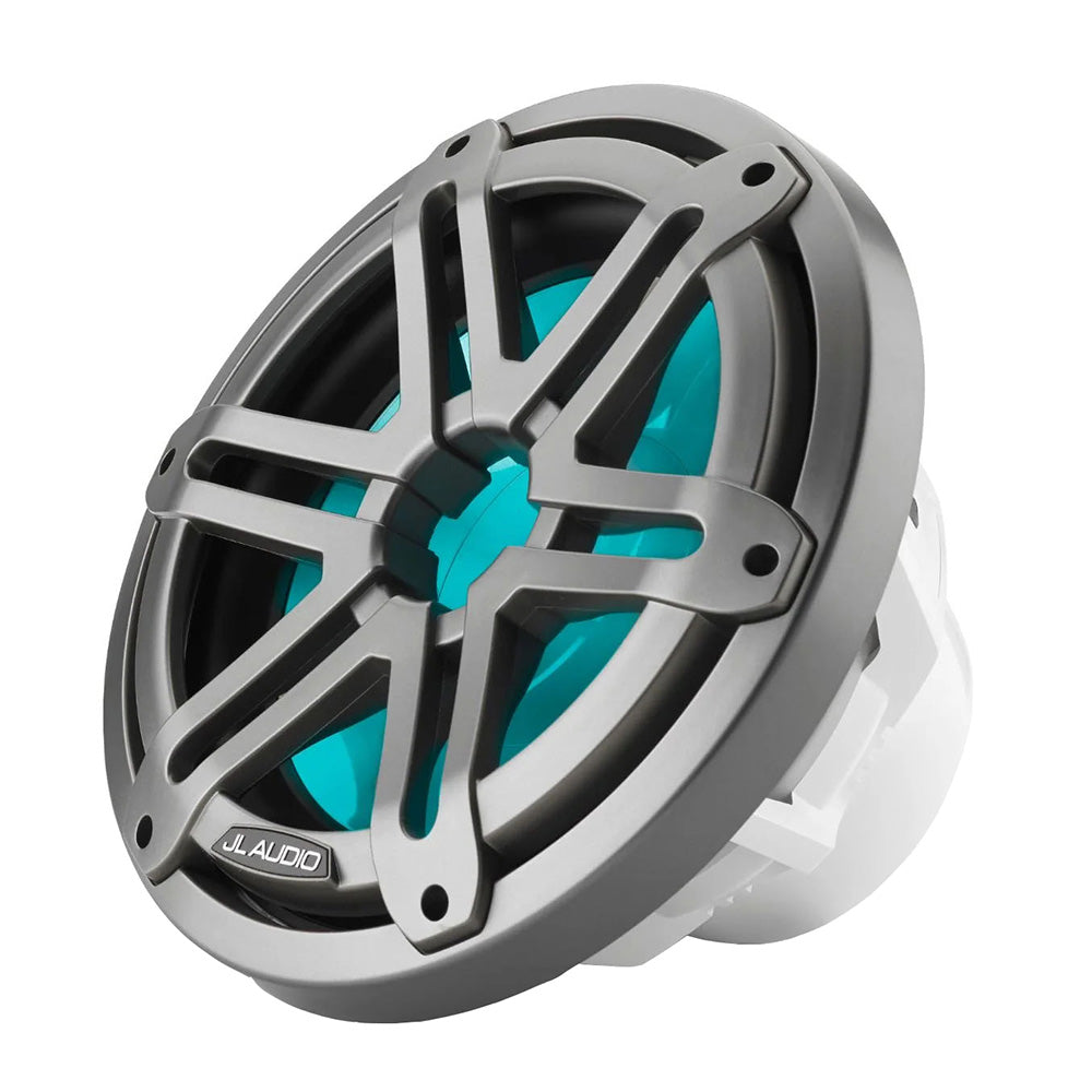 JL Audio M3 10" Marine Subwoofer w/Grey Metallic Sport Grille RGB LED Lighting - - View 1