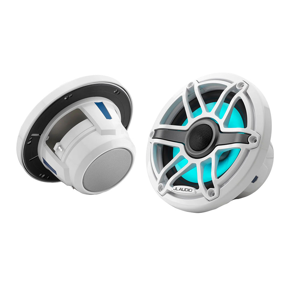 JL Audio M6 Series 6.5" Marine Coaxial Speakers w/Gloss White Sport Grille Trans - View 1