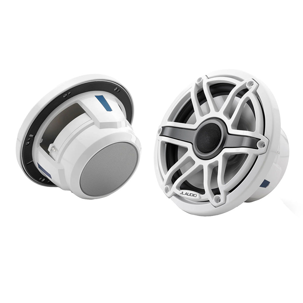 JL Audio M6 Series 7.7" Marine Coaxial Speakers w/Gloss White Sport Grille - M6- - View 1