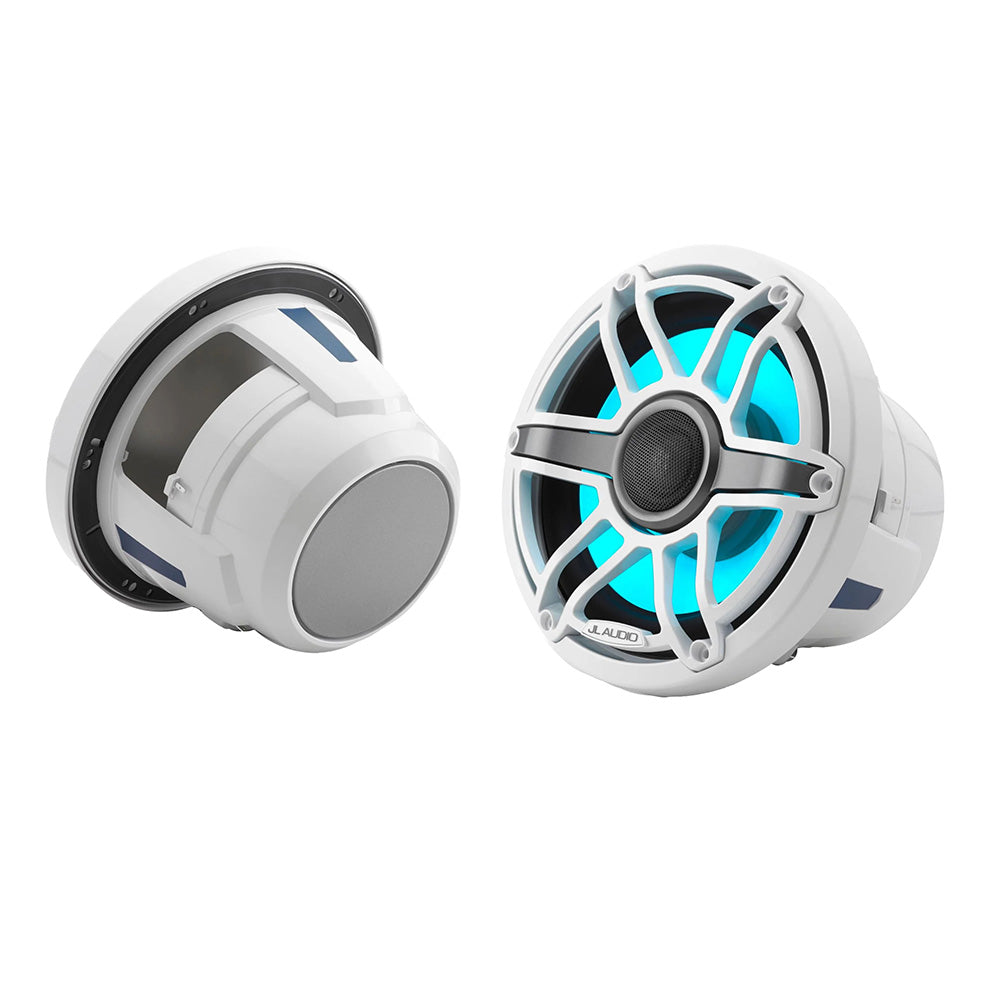 JL Audio M6 Series 8.8" Marine Coaxial Speakers w/Gloss White Sport Grille Trans - View 1