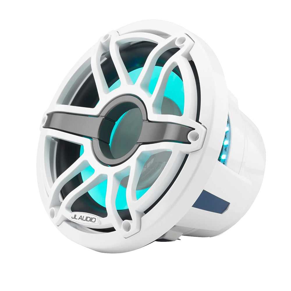 JL Audio M6 10" Marine Subwoofer w/Gloss White Sport Grille Transflective LED Li - View 1
