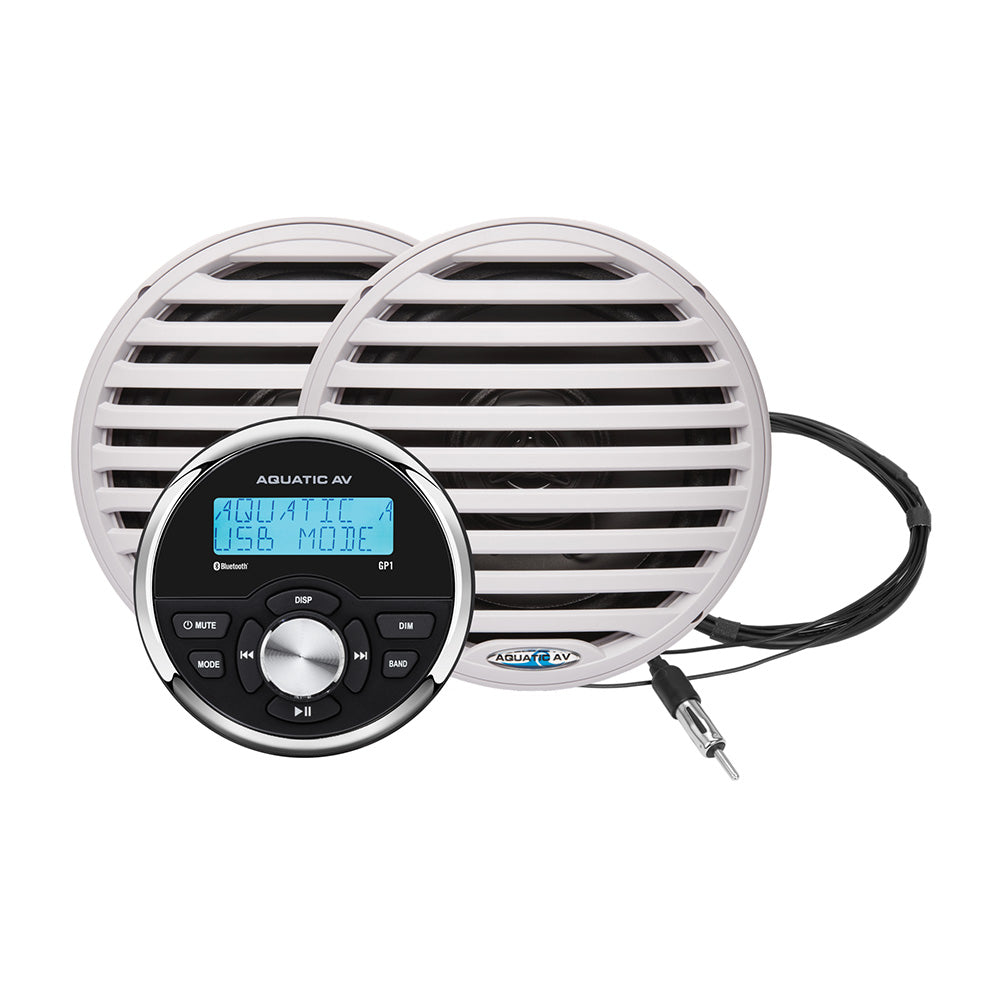 Aquatic AV GP1 Gauge Stereo Economy 6.5" Speakers - White (Pair) Waterproof Mari - View 1