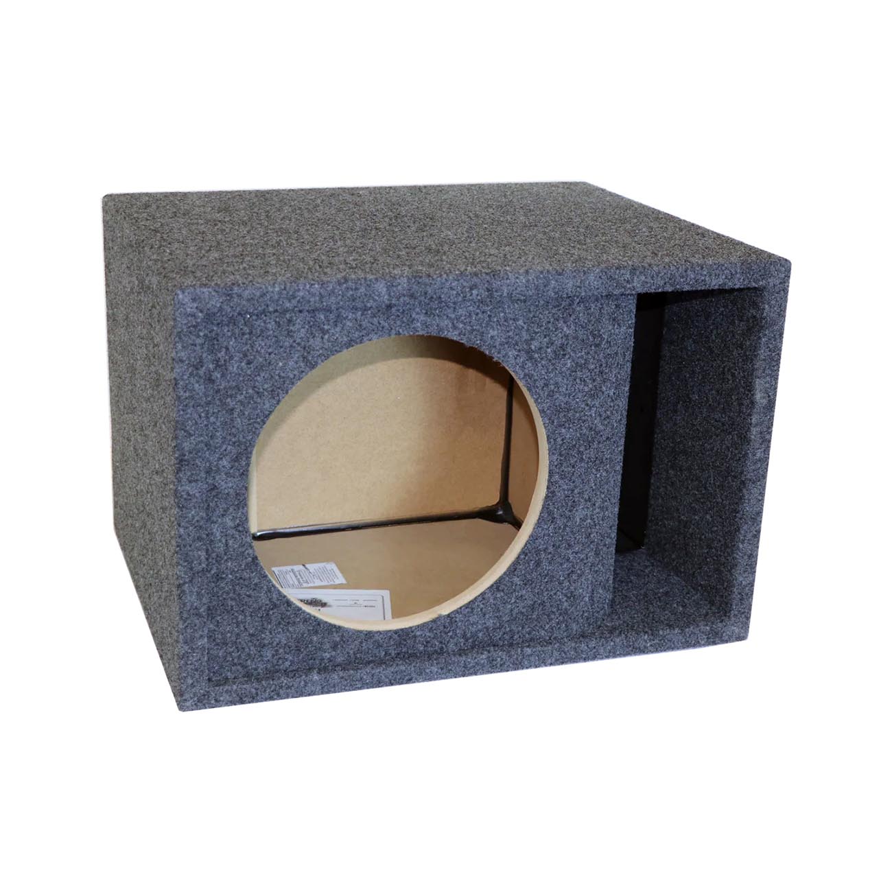 Atrend Single 10-Inch Kerf Vented Woofer Enclosure with Charcoal Carpet Covering