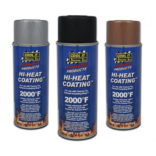Thermo Tec - 12002 - Exhaust Pipe Heat Shield - Hi Heat Wrap Spray Coating 11oz Aluminum