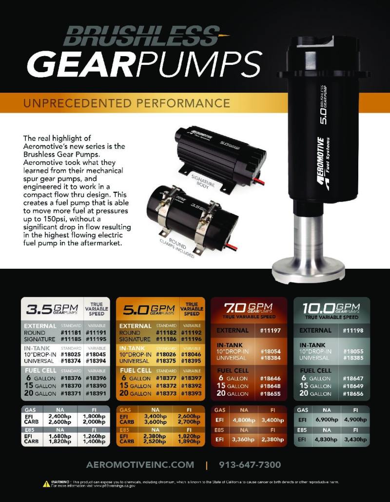 Aeromotive Signature Brushless Spur Gear 3.5GPM External In-Line Fuel Pump