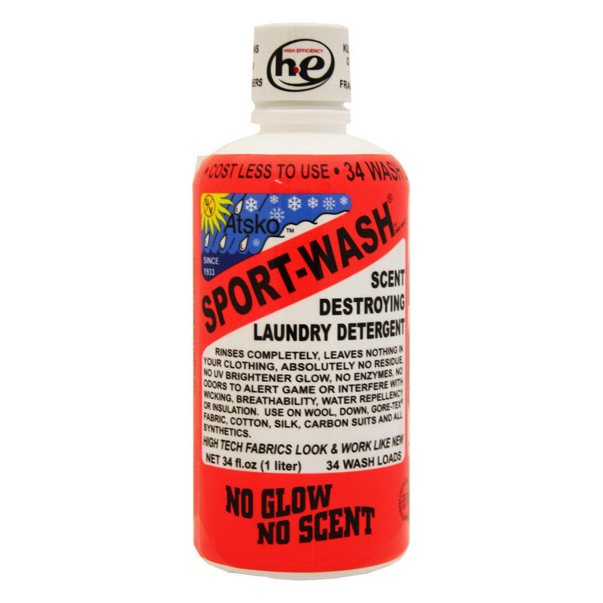 Atsko Sport-Wash Laundry Detergent, 34 Wash Loads, Part 1338L