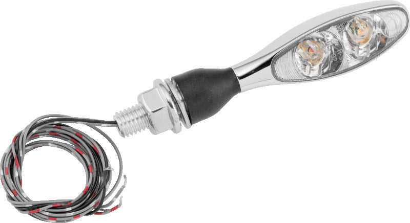 Kuryakyn Micro 1000 Dual Function Clear Lens Red/Red/Amber Chrome Turn Signals, Part 2532