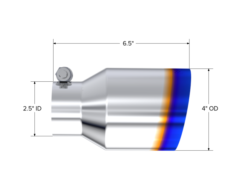 MBRP T5176BE Armor Pro Burnt End Exhaust Tip, 2.5-Inch Inlet, 4-Inch Outlet