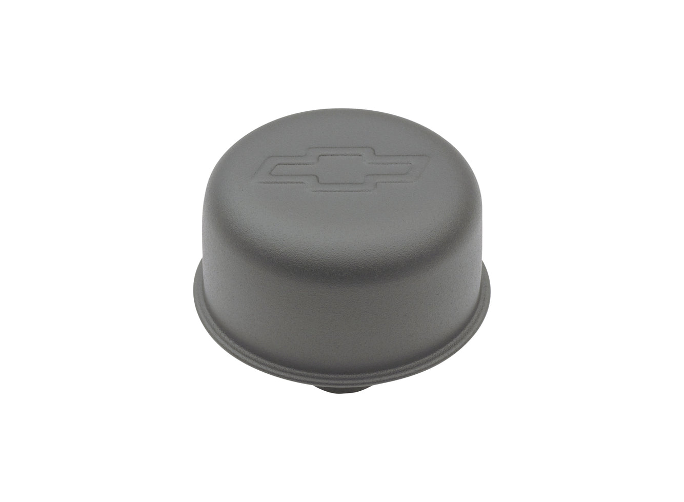 Chevrolet Performance Parts - 141-754 - Engine Crankcase Breather Cap - Engine Valve Cover Breather 3 Inch Diameter Bowtie Logo Push-In Style Black Crinkle