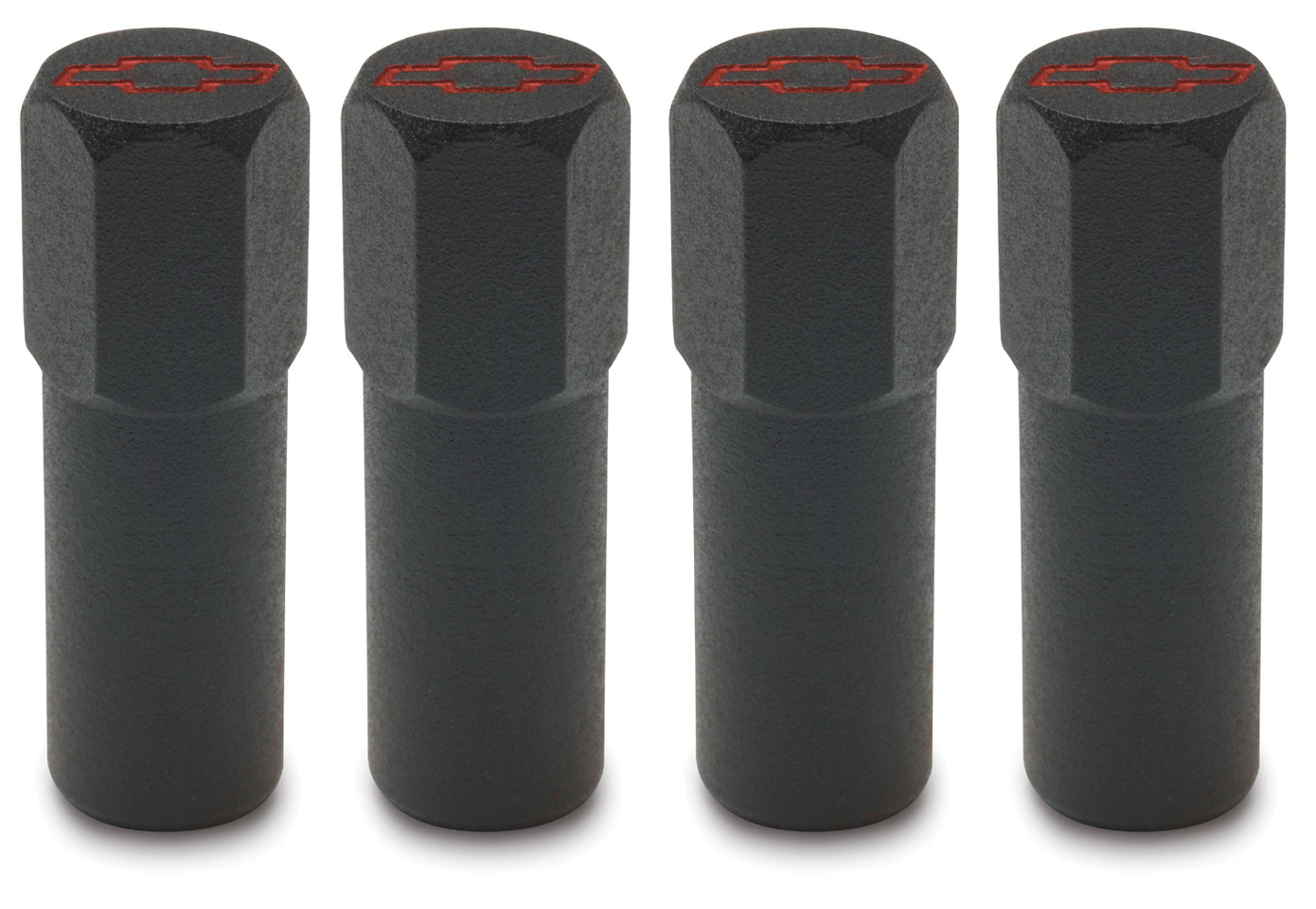 Chevrolet Performance Parts - 141-759 - Engine Valve Cover Nut - Engine Valve Cover Mini Nuts Steel Black Bowtie Logo Studs Included Red Bowtie