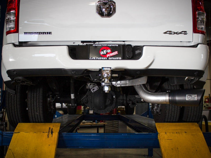 aFe ATLAS 5-Inch Aluminized Steel DPF-Back Exhaust System with Black Tip, Part Number 49-02075-B, for 2019-2026 Ram Diesel Trucks