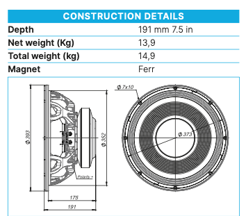 Beyma Loudspeaker 15LEX1600Fe
