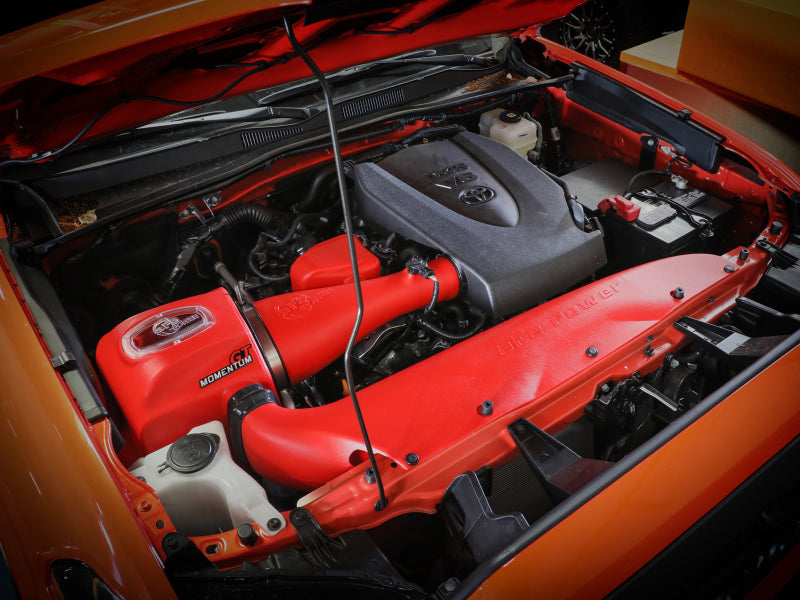 aFe Momentum GT Cold Air Intake System with Pro DRY S Filter, Red, Toyota Tacoma 3.5L V6, Part Number 51-76005-R