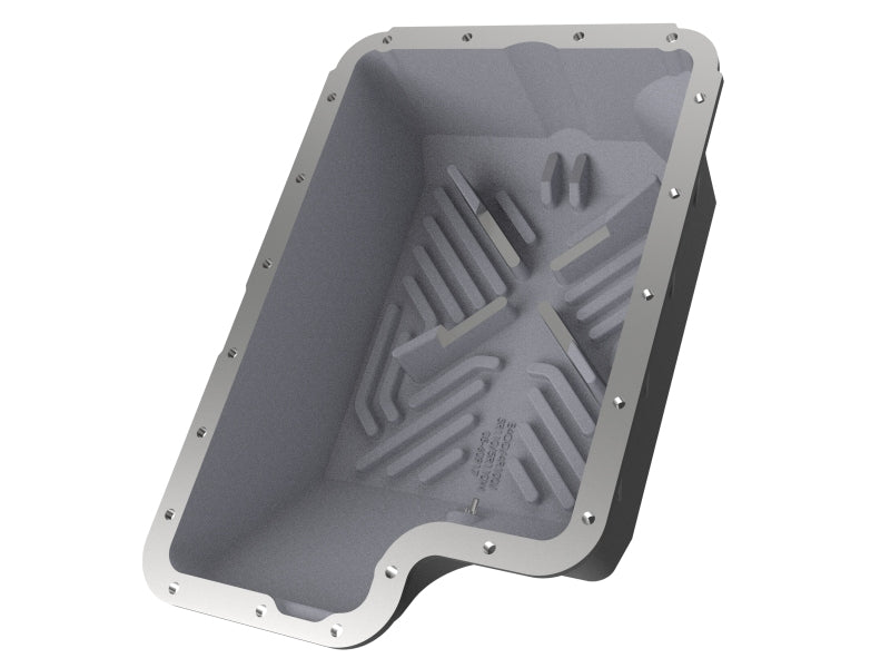 aFe POWER Pro Series Transmission Pan, Black with Machined Fins, Ford Diesel Trucks, Part Number 46-70122-1