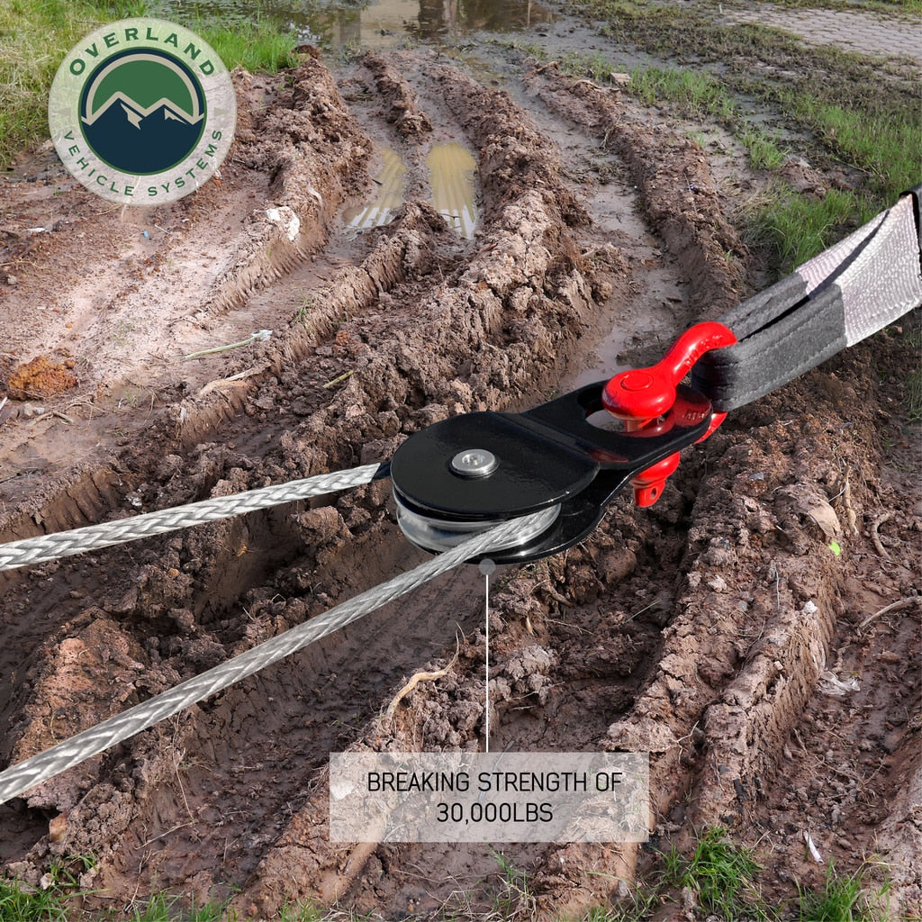 Overland Vehicle Systems - 19139905 - Snatch Block - Snatch Block Black 30,000 Lb Breaking Strength Standard Universal