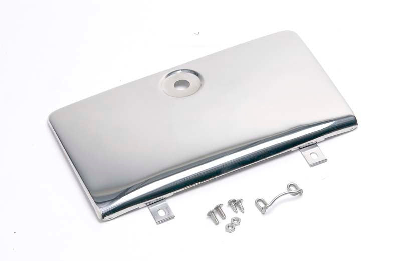 Kentrol 72-86 Jeep CJ Glove Box Door for OE Key Lock - Polished Silver