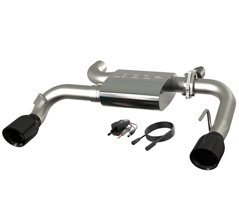 QTP 21-24 Ford Bronco QTP Screamer Axle Back Black Tips