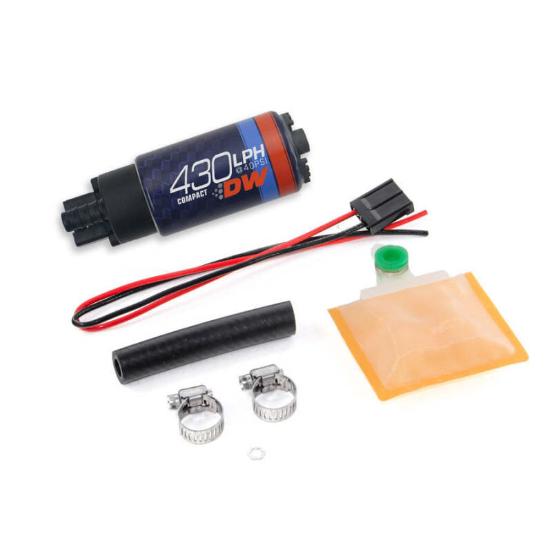 DeatschWerks DWK9-437-1000 Universal DW430C 430 LPH Compact Fuel Pump with Installation Kit