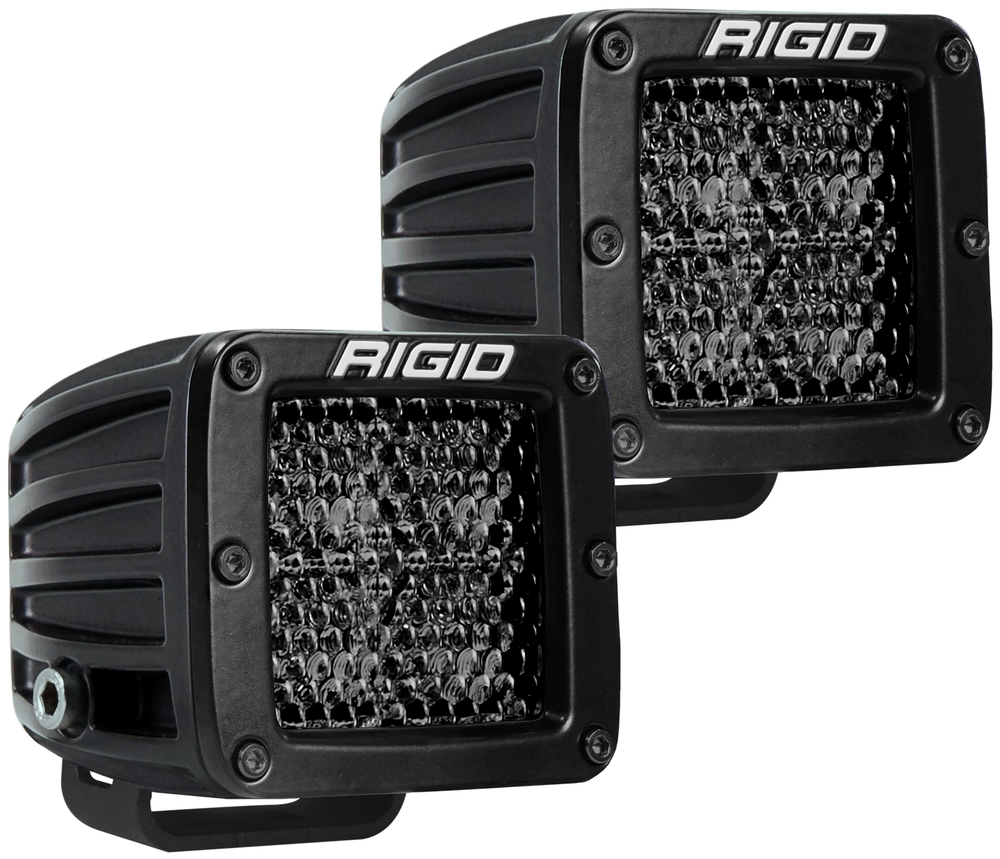 Rigid Industries - 202513BLK - Auxiliary Light - Spot Diffused Midnight Surface Mount Pair D-Series Pro