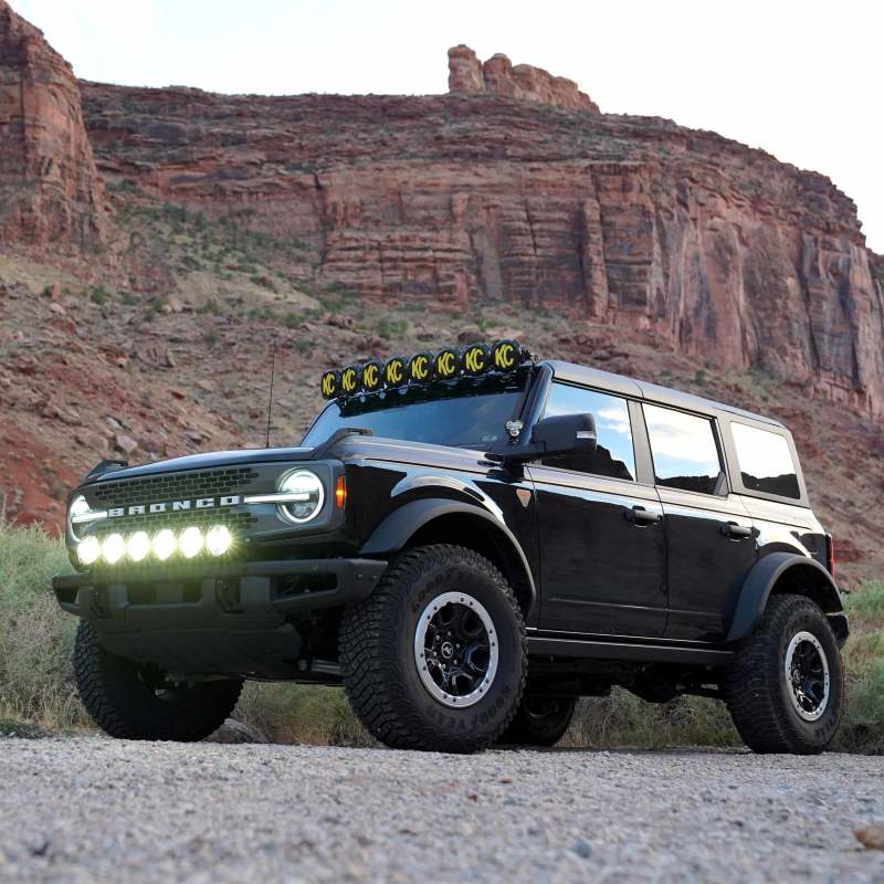 KC HiLiTES Gravity LED Pro6 39-Inch Light Bar Kit for 2021-2023 Ford Bronco Front Bumper, KCL91341