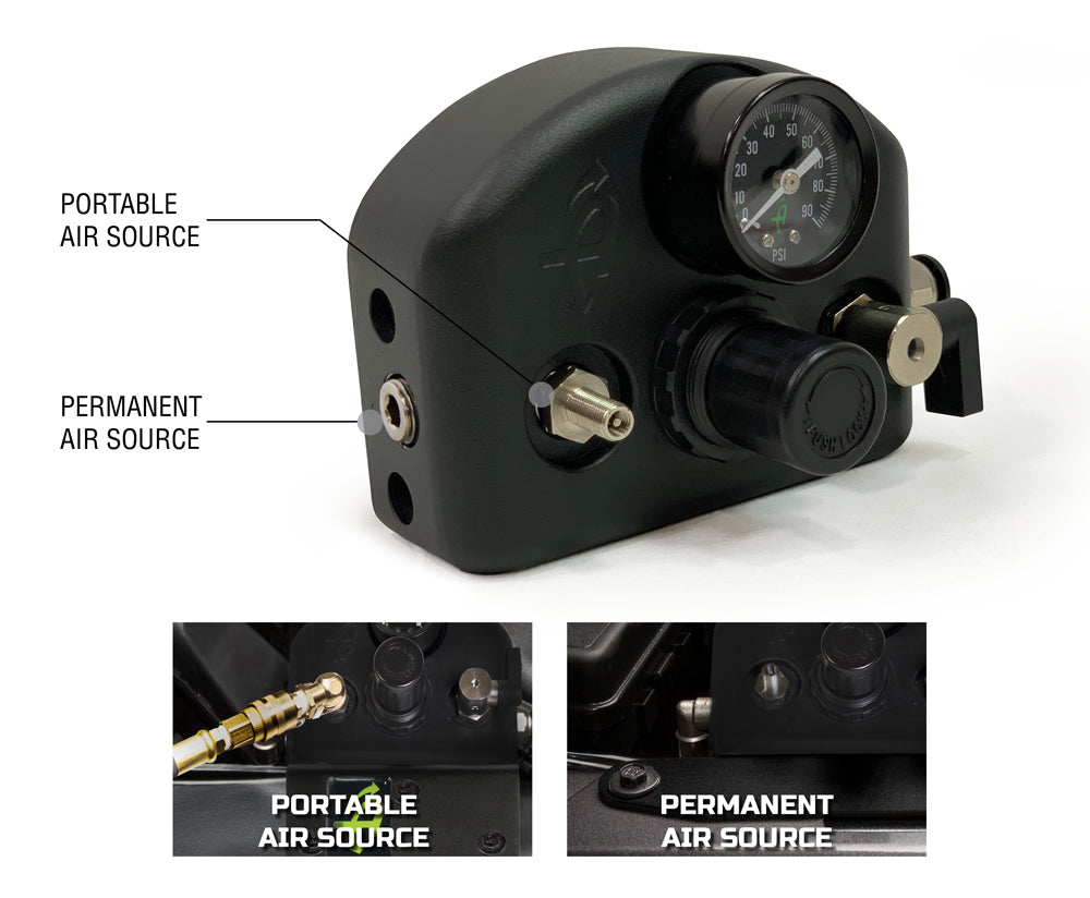 Up Down Air - 237-1620 - Tire Inflation System - Tacoma Tire Inflator System 4 Tire For 16-20 Toyota Tacoma W/Engine Bay Mount With Box, Fittings, Hoses and Storage Bag Black