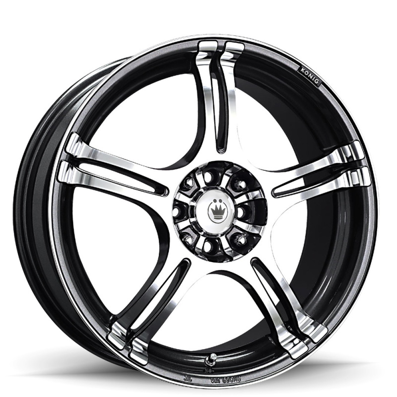 Konig Incident 14x6-Inch Cast Wheel, 8x100/108 Bolt Pattern, +38 Offset, Silver