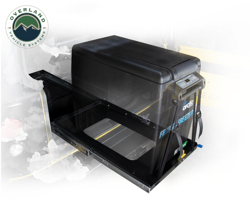 Overland Vehicle Systems - 25049801 - Refrigerator Accessory - Refrigerator Tray With Slide and Tilt Small
