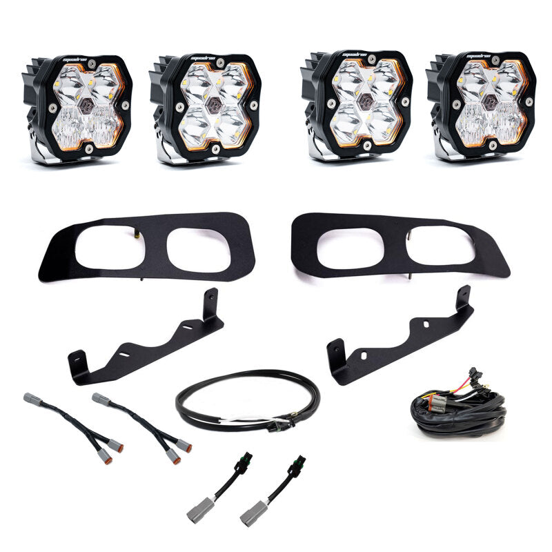 Baja Designs 2023+ Ford F-250 & F-350 Super Duty Squadron Sport 2.0 Dual Fog Pocket Kit Upfitter with Multi-Pattern LED Lights