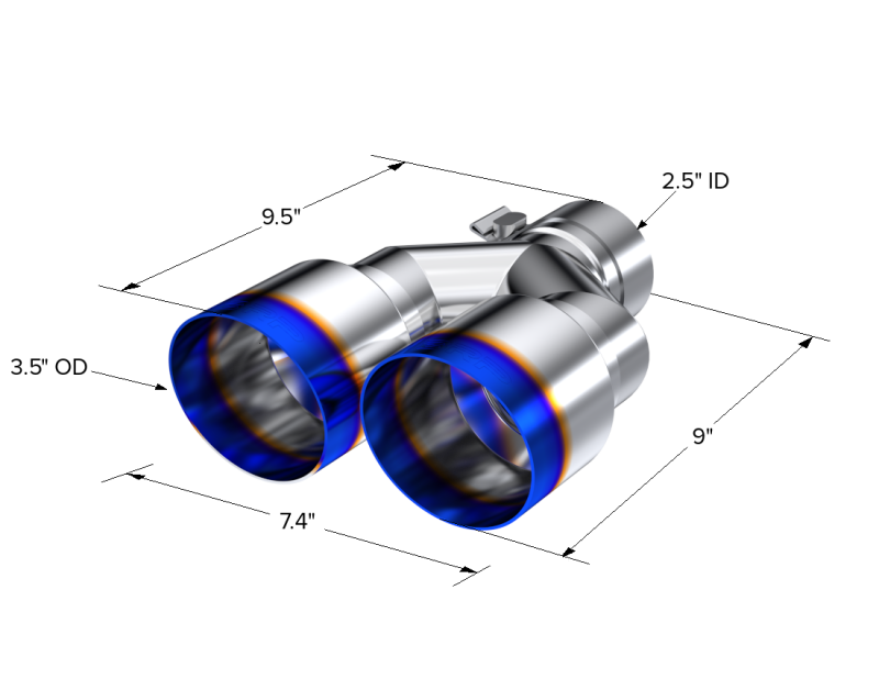 MBRP T5170BE Armor Pro T304 Stainless Steel Dual Burnt End Exhaust Tip