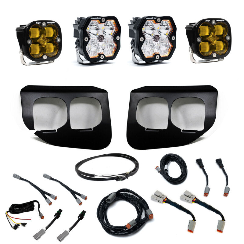 Baja Designs Ford SD Squadron 2.0 Fog Pocket Kit with Upfitter - Amber for 2020 Ford F-250 and F-350 Super Duty