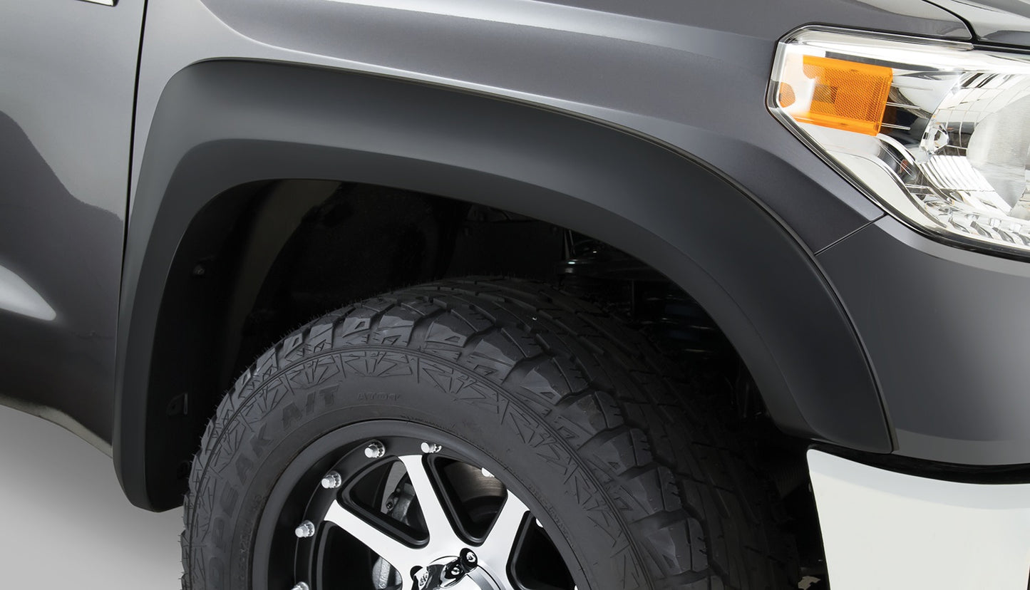 Bushwacker - 30919-02 - Fender Flare - 30919-02 Black Extend-A-Fender Style Smooth Finish 4-Piece Fender Flare Set for 2014-2021 Toyota Tundra - P/N: 30919-02