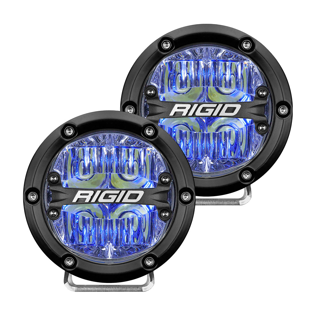 Rigid Industries - 36119 - LED Light Pods - 360-Series 4 Inch Led Off-Road Drive Beam Blue Backlight Pair