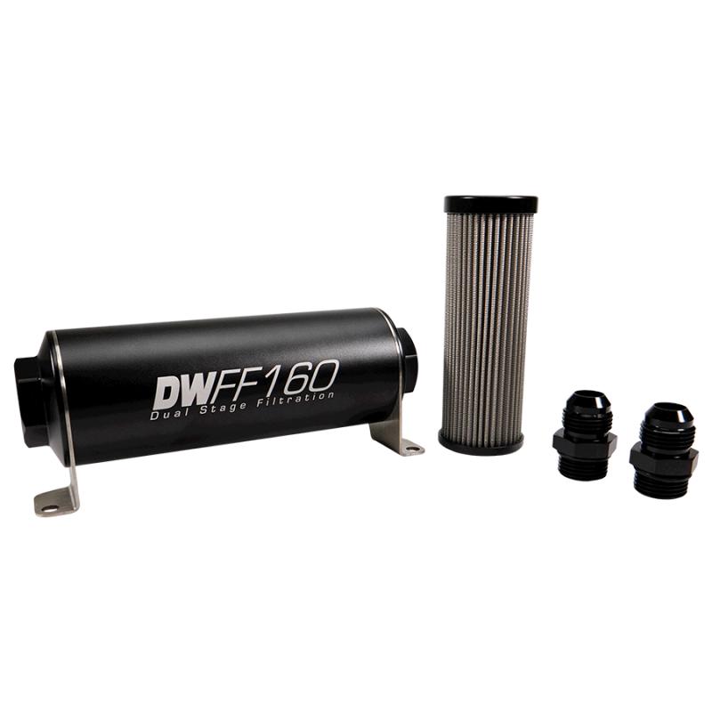 DeatschWerks DWK8-03-160-010K-10 Stainless Steel 10AN 10-Micron Inline Fuel Filter Housing Kit