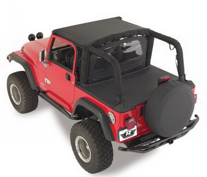 Rampage - RAM721015 - 1992-1995 Jeep Wrangler (YJ) Tonneau Cover, Black Denim