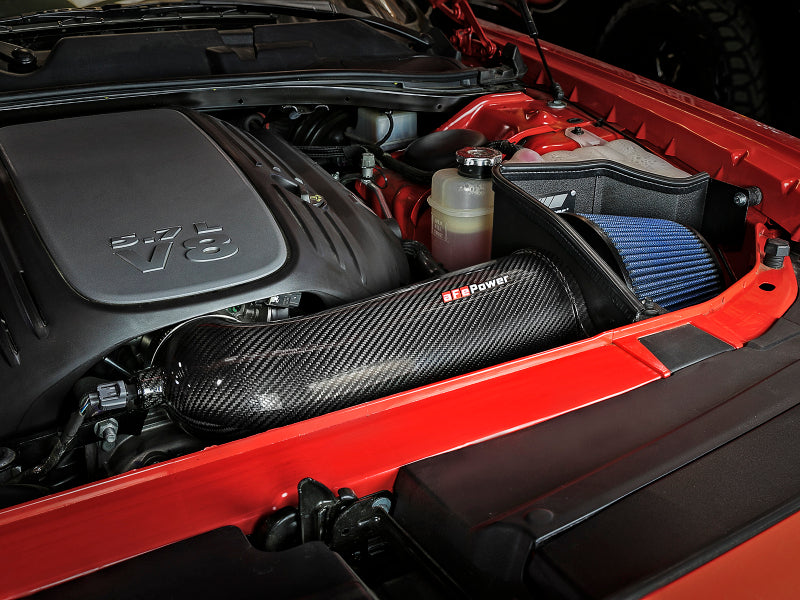 aFe MagnumFORCE Track Series Carbon Fiber Intake System with Pro 5R Filter, Part Number 54-12162-C, for Dodge Challenger, Charger and Chrysler 300C 5.7L HEMI
