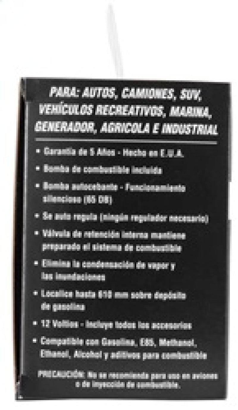 K&N Engineering 81-0400 Performance Electric Fuel Pump, 1-2 PSI